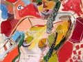 ART-CONTEMPORAIN-MODERNE.-merello.-desnudo en rojos (100x81 cm)mixta-lienzo 