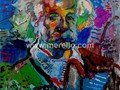 ART-CONTEMPORAIN-MODERNE.-merello.-einstein (73x54 cm) mix media on table 