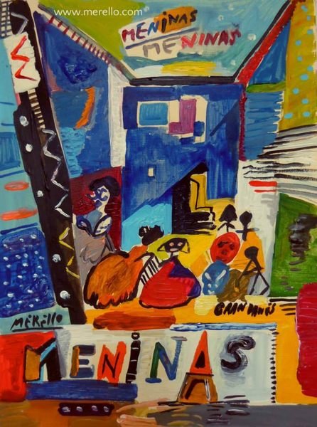 Merello.-Las Meninas.Art moderne et contemporain. Peinture moderne. Art actuel. Achat, investissement.  Collectionnisme. Artistes peintres contemporains.