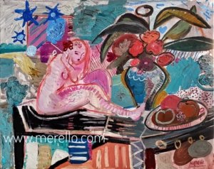 art-contemporain-a-rueil-malmaison-jose-manuel-merello.-still-life-witth-pink-marble-figure-(73x92-cm)-toile.jpg